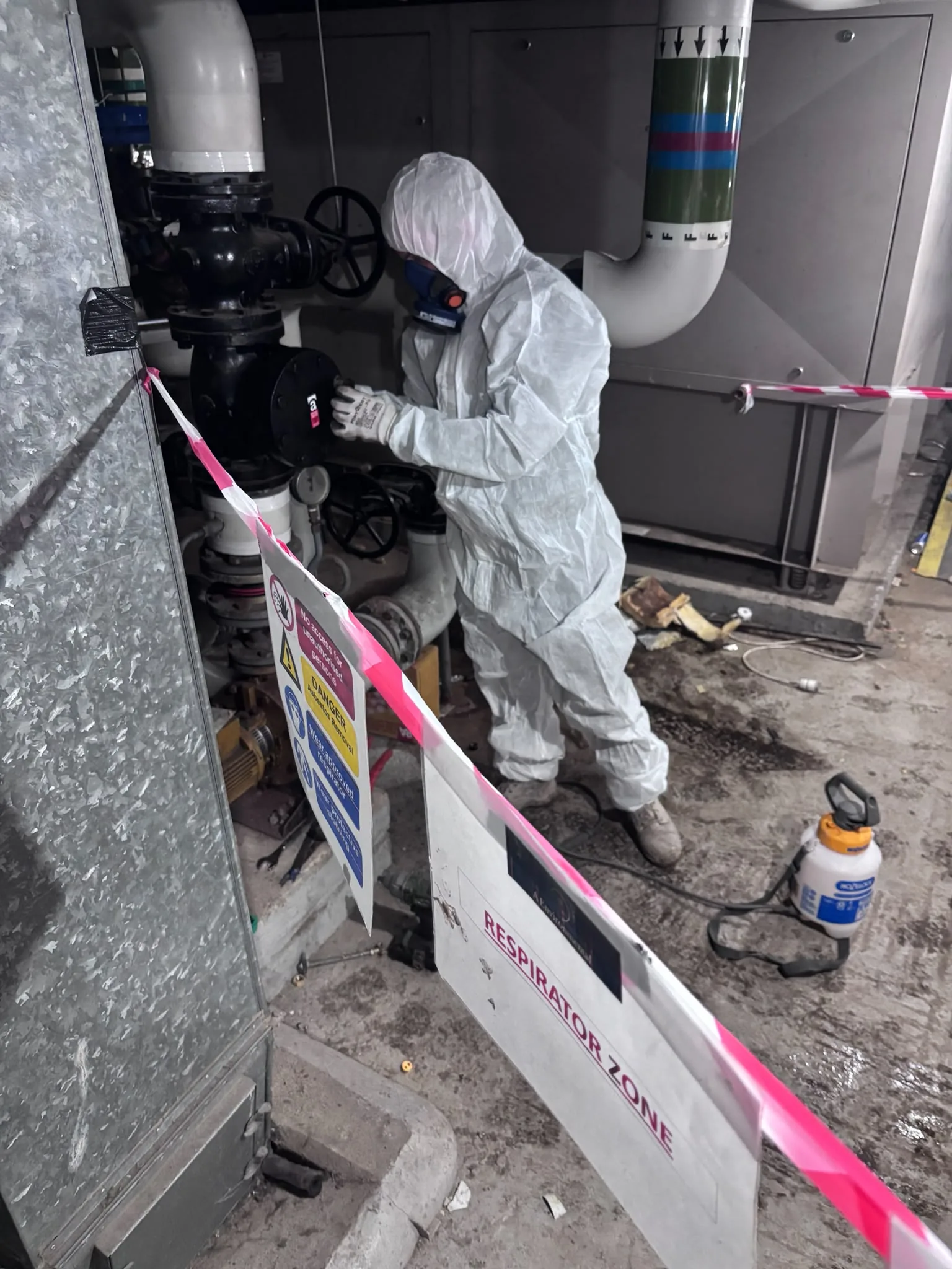 Asbestos artex removal from concrete soffit in Crouch End